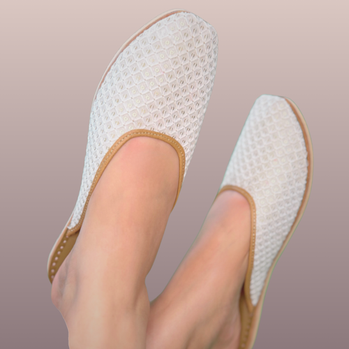 White jutti mule