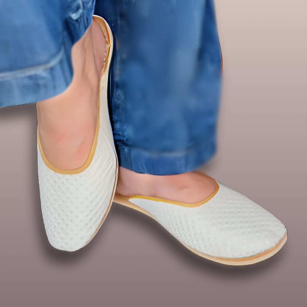 White jutti mule